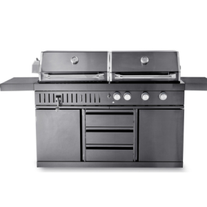 Crni inox roštilj na plin i ugljen 7929