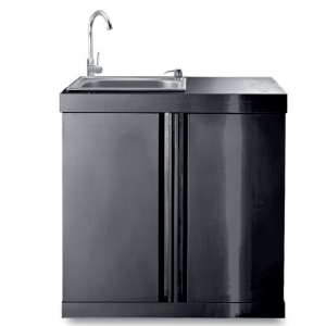 Crni inox modul sa sudoperom i ormarićem 7901