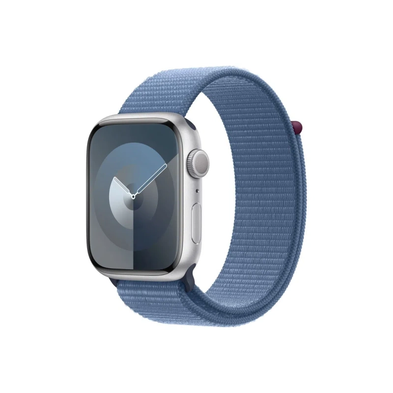 Apple Watch Series 9 GPS 45mm Silver aluminium case with Winter Blue sport loop
