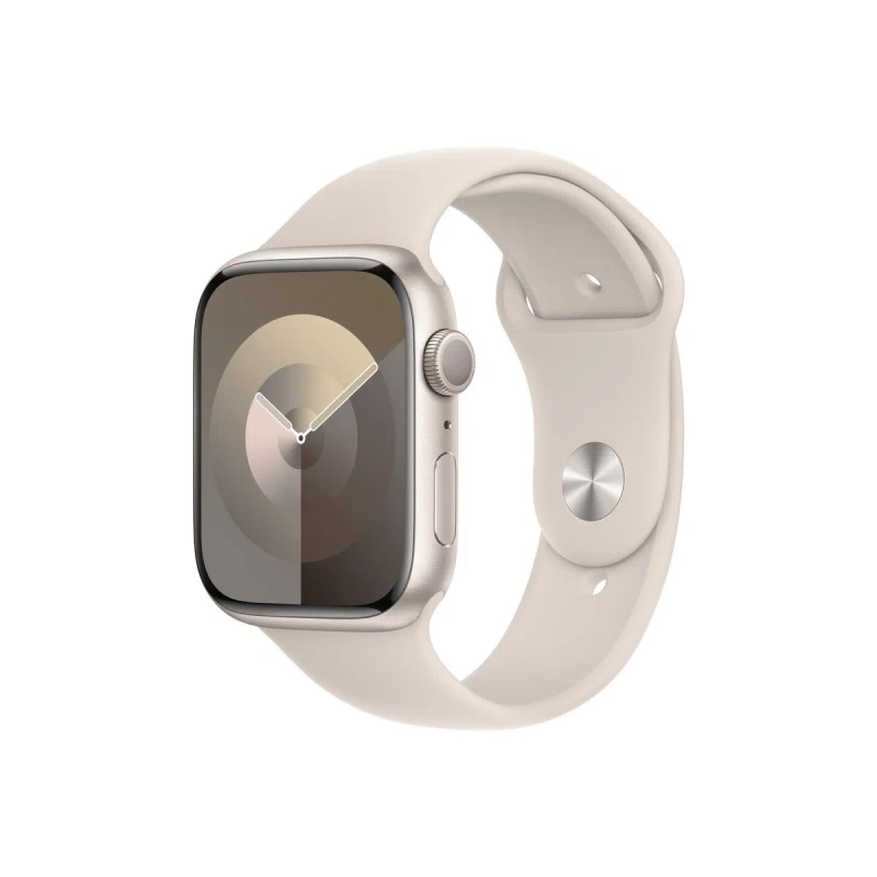 Apple Watch Series 9 GPS 45mm Starlight aluminium case with Starlight sport band - M/L