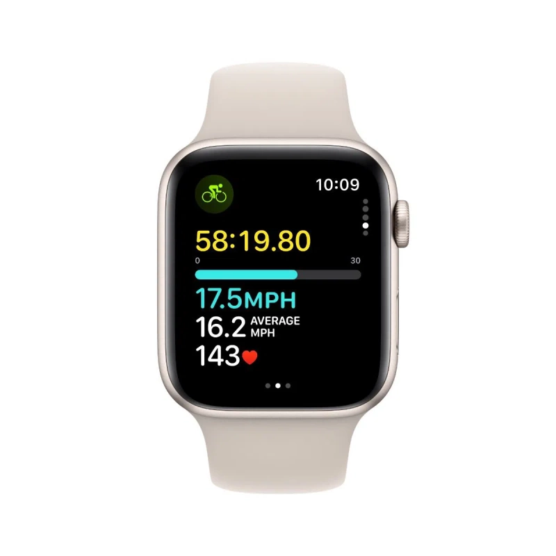 Apple Watch SE2 v2 GPS 44mm Starlight aluminium case with Starlight sport band - M/L