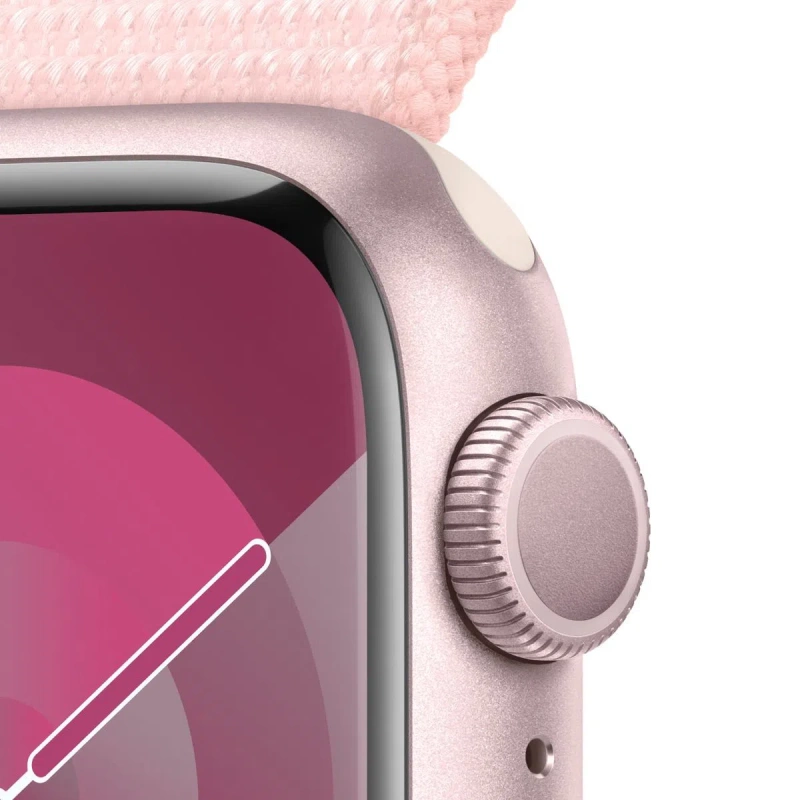 Apple Watch Series 9 GPS 45mm Pink aluminium case with Light Pink sport loop