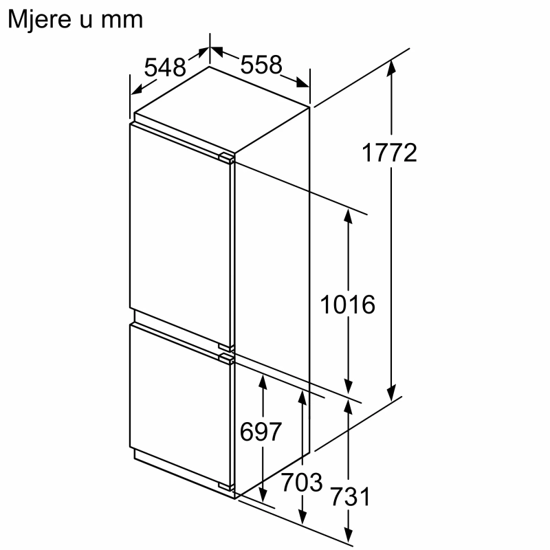 Bosch ugradbeni kombinirani hladnjak KIN86ADD0