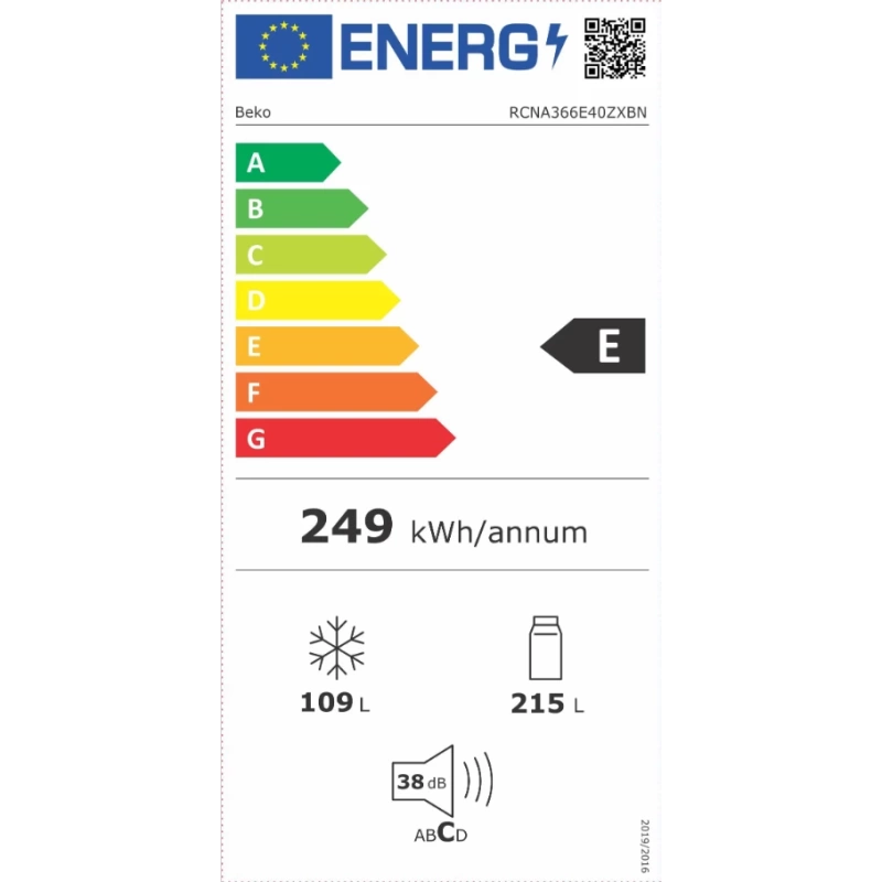 Beko RCNA366E40ZXBN kombinirani hladnjak