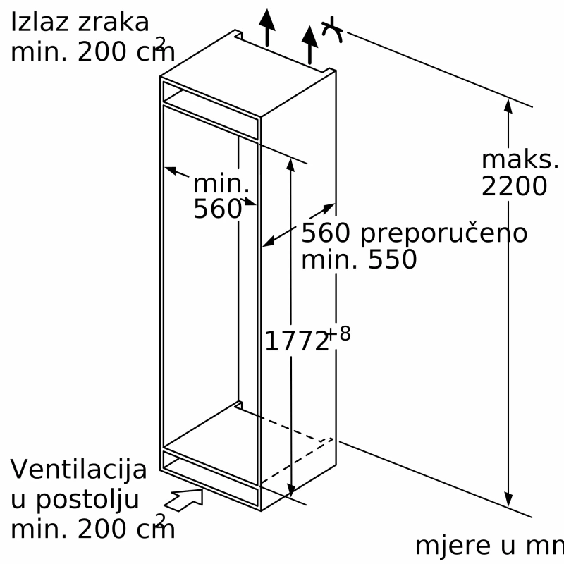 Bosch ugradbeni kombinirani hladnjak KIN86ADD0