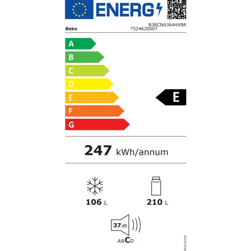 Beko B3RCNA364HXBR kombinirani hladnjak