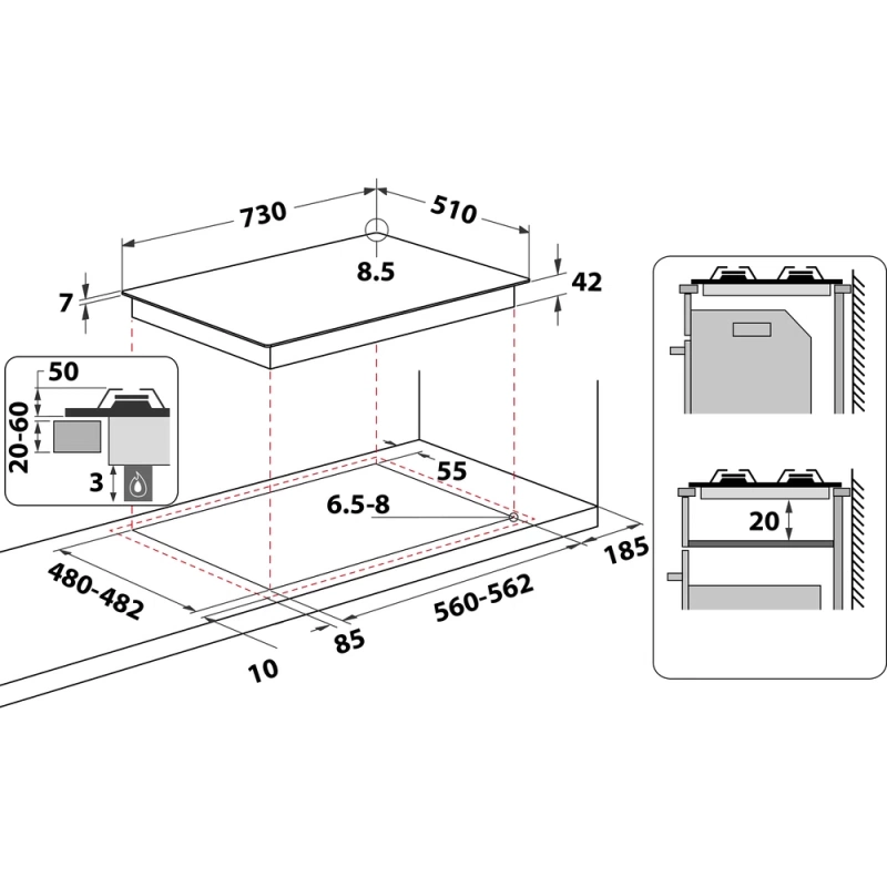 Whirlpool GMWL 728/IXL plinska ploča