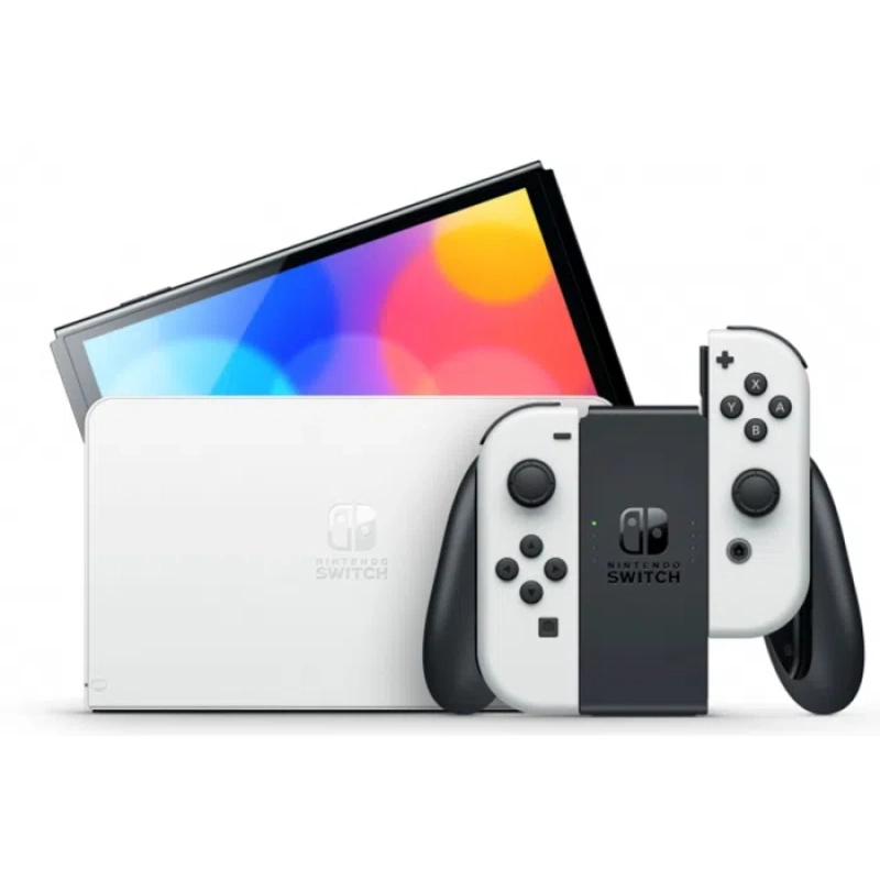 Nintendo Switch OLED Console - White Joy-Con Adventure Controller Bundle