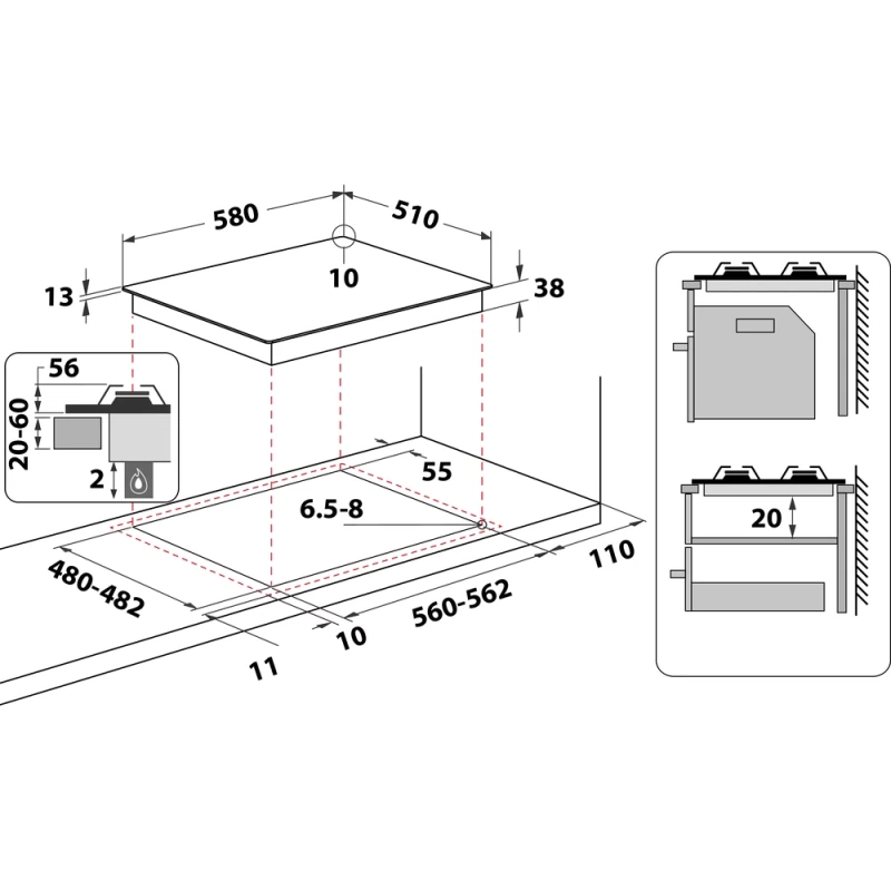 Whirlpool TGML 661IX plinska ploča