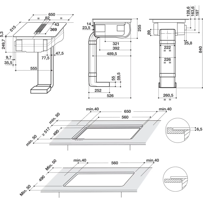 Whirlpool WVH 1065B F KIT indukcija s integriranom napom.