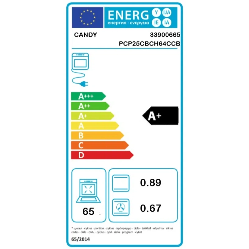Candy Ugradni set pećnica + ploča PCP25CBCH64CCB