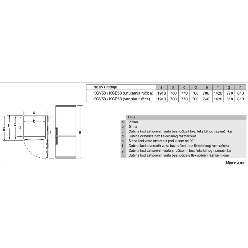 Bosch Hladnjak kombinirani KGV58VLEAS