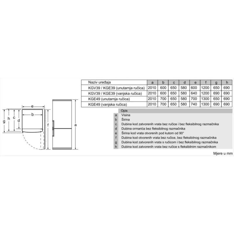 Bosch Hladnjak kombinirani KGV39VLEAS