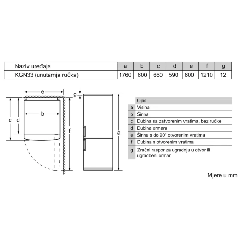 Bosch Hladnjak kombinirani KGN33NLEB