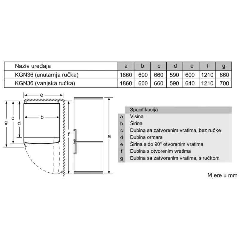 Bosch Hladnjak kombinirani KGN36NLEA