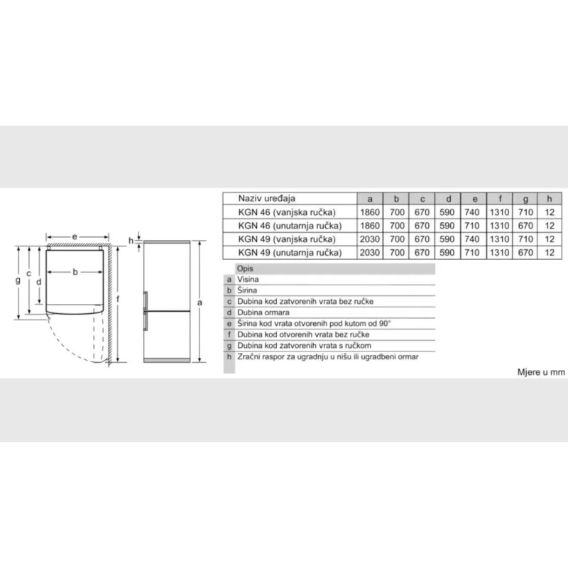 Bosch Hladnjak kombinirani KGN49XIEA