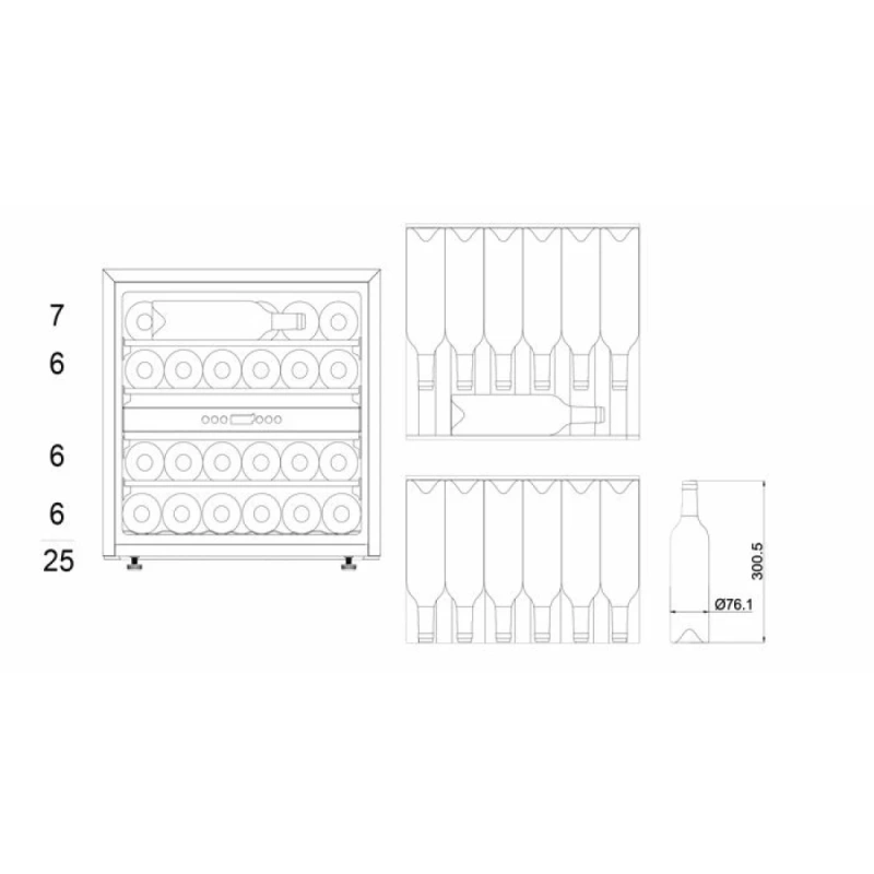 mQuvee Ugradbeni hladnjak za vino WineKeeper 25D Push-Pull