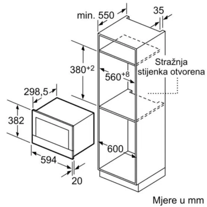 BOSCH mikrovalna pećnica ugradbena BFR634GS1