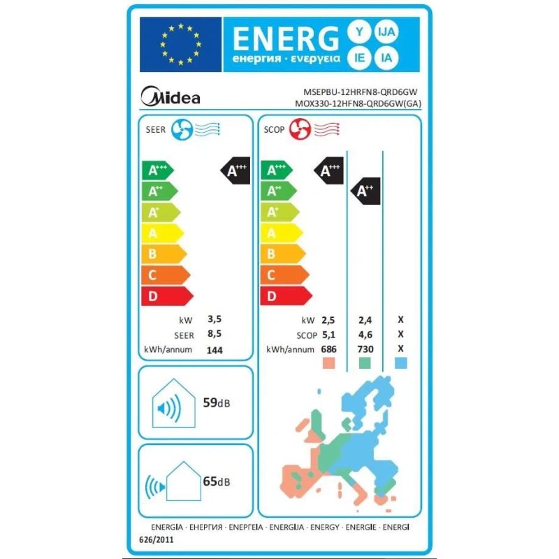 Klima uređaj 3,5kW Midea All Easy Pro