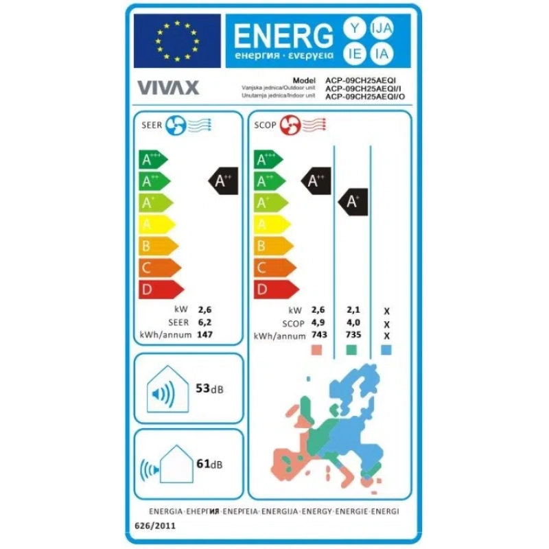 Klima uređaj 2,5kW Vivax Q design