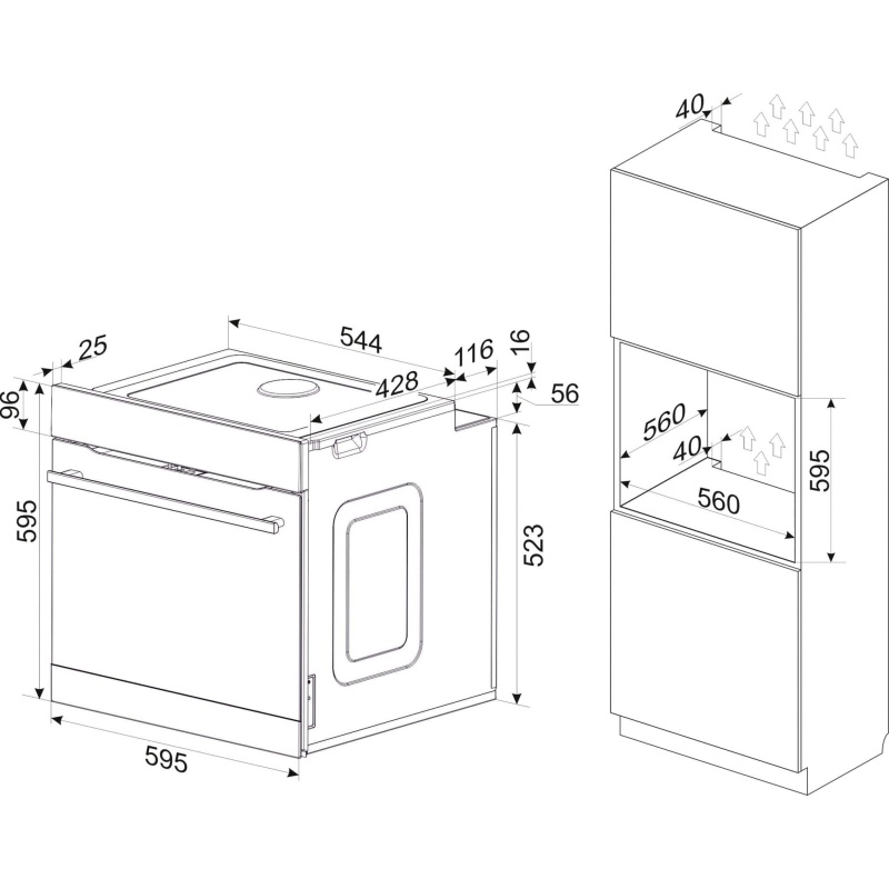 Amica ugradbena pećnica EBX 943 640 E inox