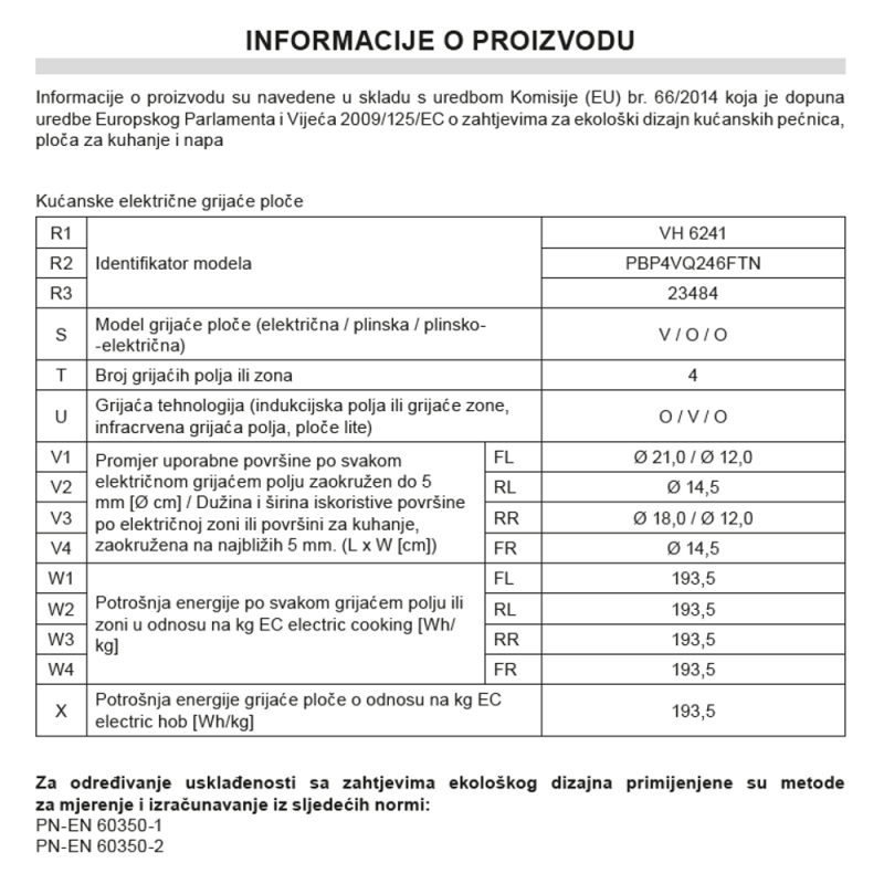 Amica ugradbena ploča VH 6241 staklokeramika