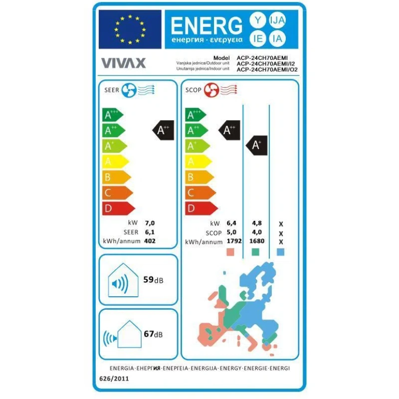 Klima uređaj 7,0kW Vivax M design