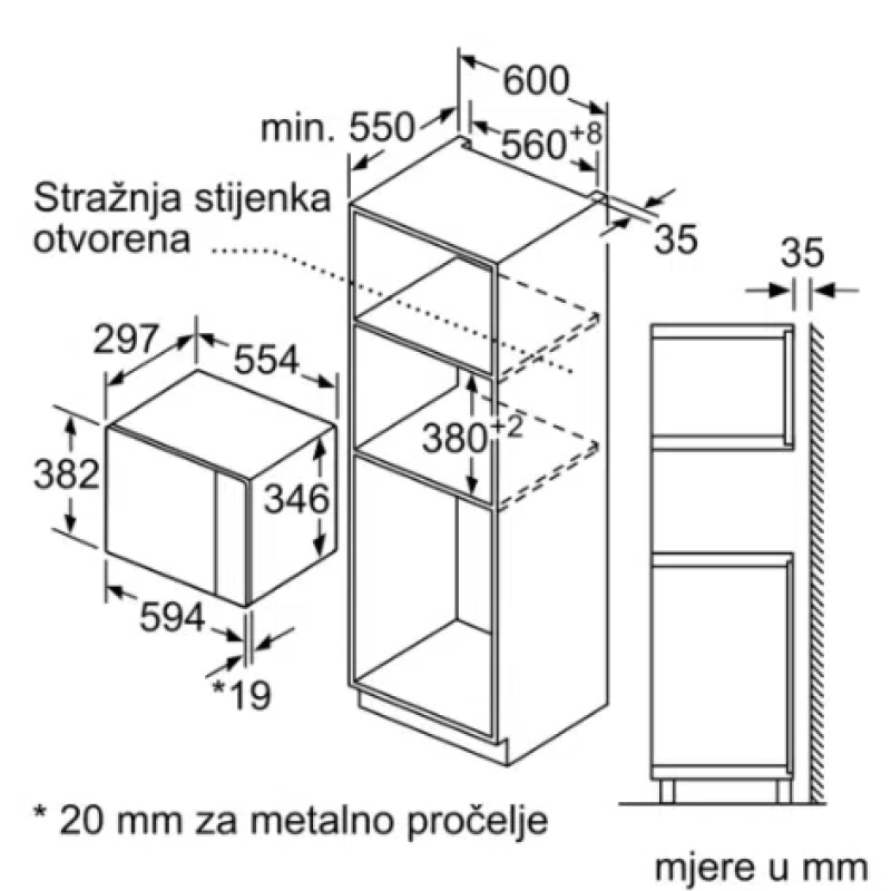 Bosch BFL523MS0 ugradbena mikrovalna pećnica