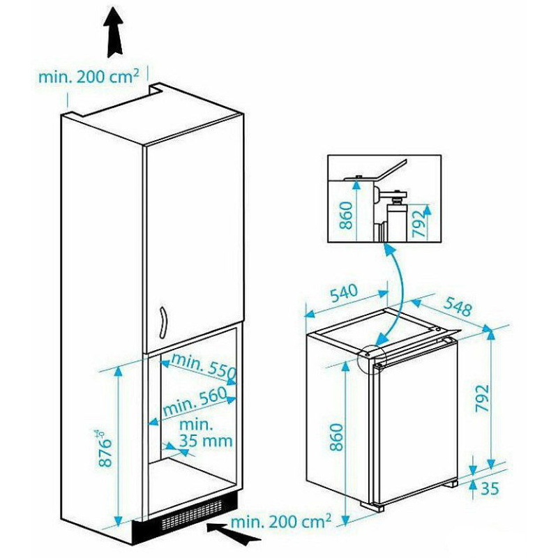 BEKO hladnjak ugradbeni B1753HCN