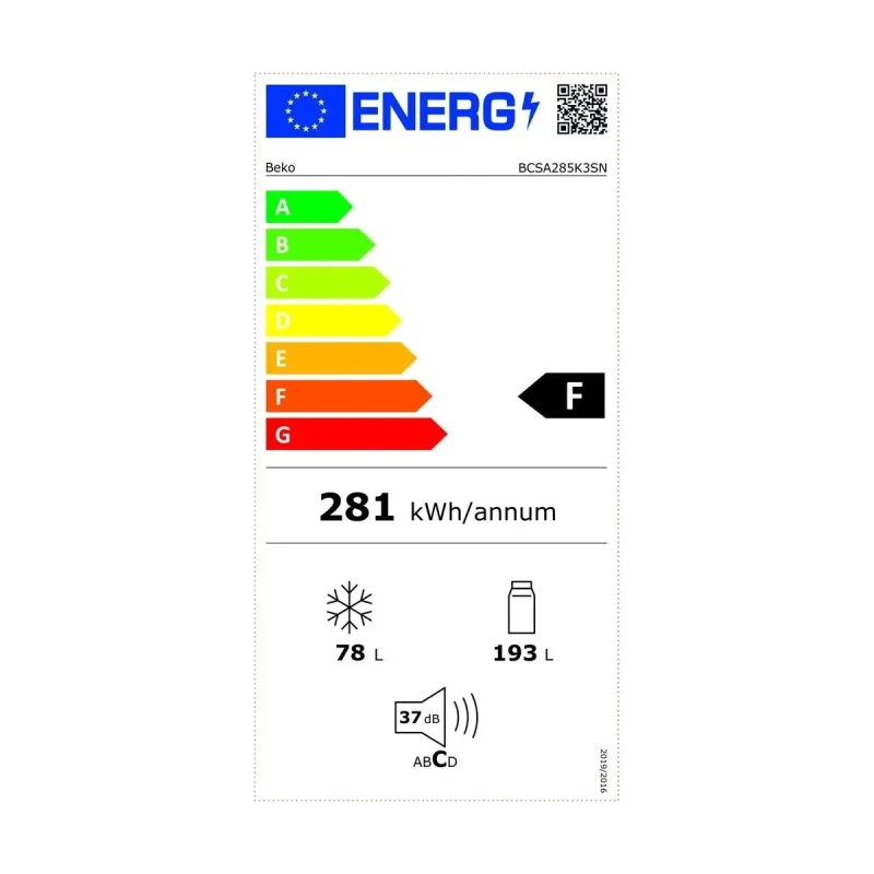 Beko ugradbeni kombinirani hladnjak BCSA285K3SN