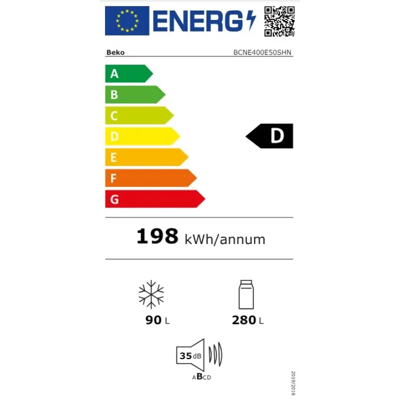 Beko kombinirani hladnjak ugradbeni BCNE400E50SHN