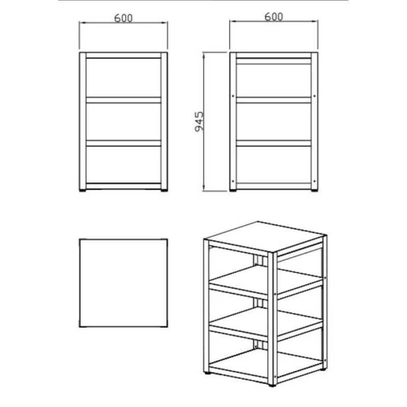 Nordic linija kutni modul s radnom pločom 60cm 7965