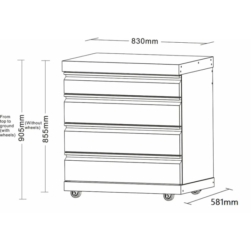 CRNI INOX MODUL LADICA 10995 – 83 CM