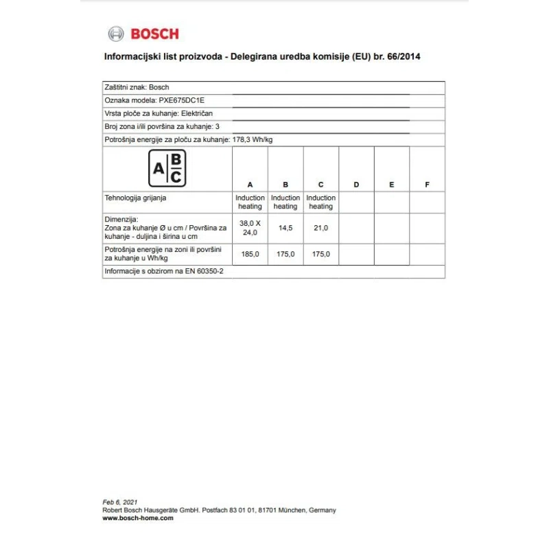 Bosch indukcijska ploča PXE675DC1E