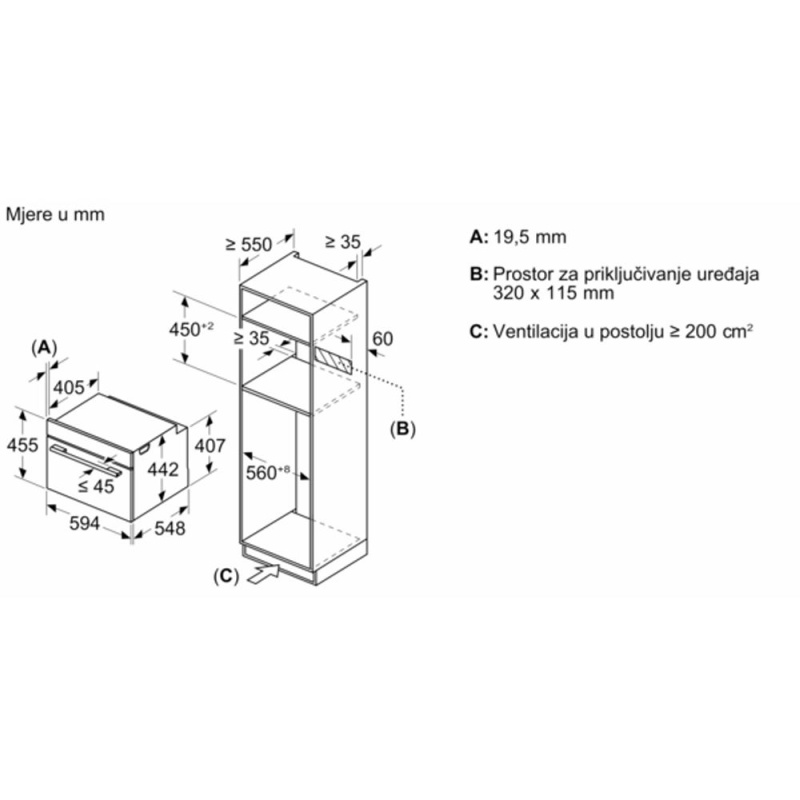 Bosch kompaktna pećnica s funkcijom mikrovalova CMG7361B1