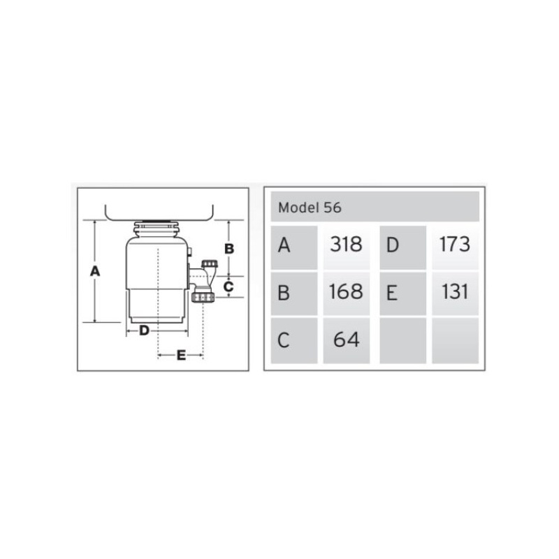 Drobilica IN-SINK-ERATOR model 56 s pneumatskim prekidačem