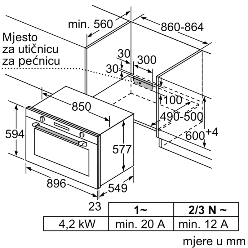 Bosch ugradbena pećnica 90cm VBD5780S0