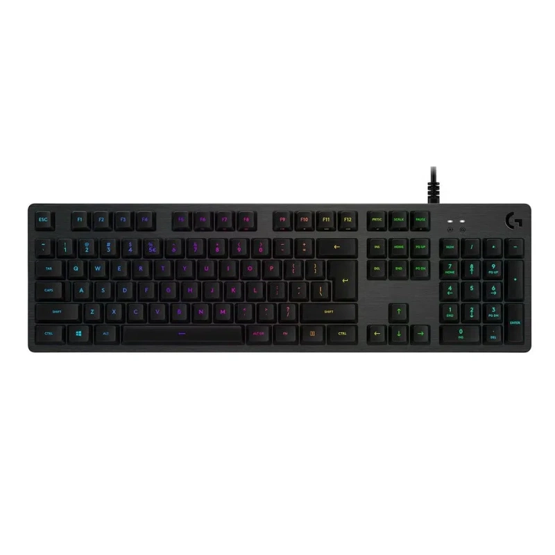 Logitech Tipkovnica G512, gaming, LIGHTSYNC RGB, mehanička-GX Red, žičana, aluminijska, crna