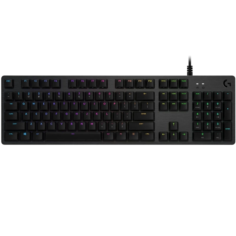 Logitech Tipkovnica G512, gaming, LIGHTSYNC RGB, mehanička-GX Brown, žičana, aluminijska, crna