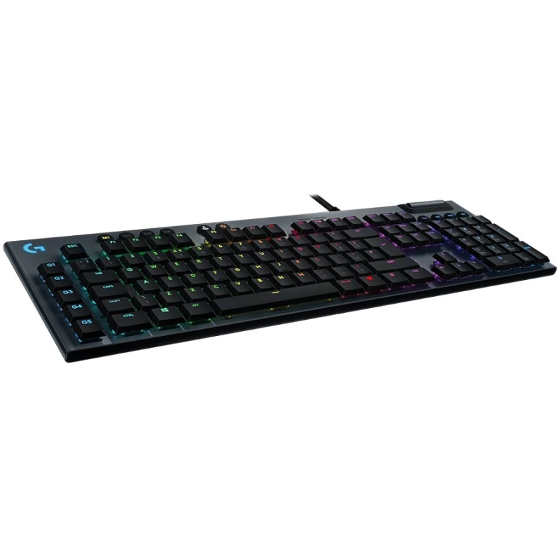 Logitech Tipkovnica G815, gaming, LIGHTSYNC RGB, mehanička-tactile, žičana, aluminijska, crna