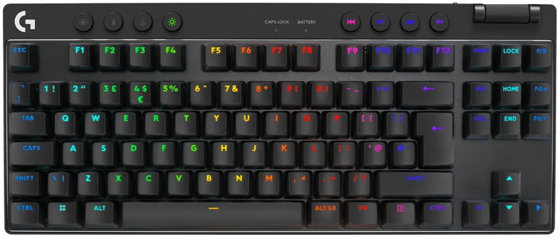 Logitech Tipkovnica G PRO X TKL LIGHTSPEED, gaming, LIGHTSYNC RGB, mehanička-tactile, bežična, crna