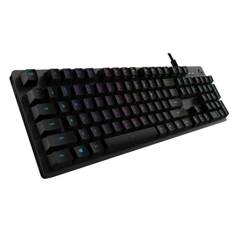 Logitech Tipkovnica G512, gaming, LIGHTSYNC RGB, mehanička-GX Brown, žičana, aluminijska, crna