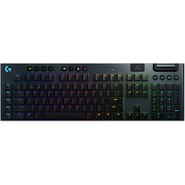 Logitech Tipkovnica G915 LIGHTSPEED TKL, gaming, LIGHTSYNC RGB, mehanička-tactile, bežična, aluminijska, crna