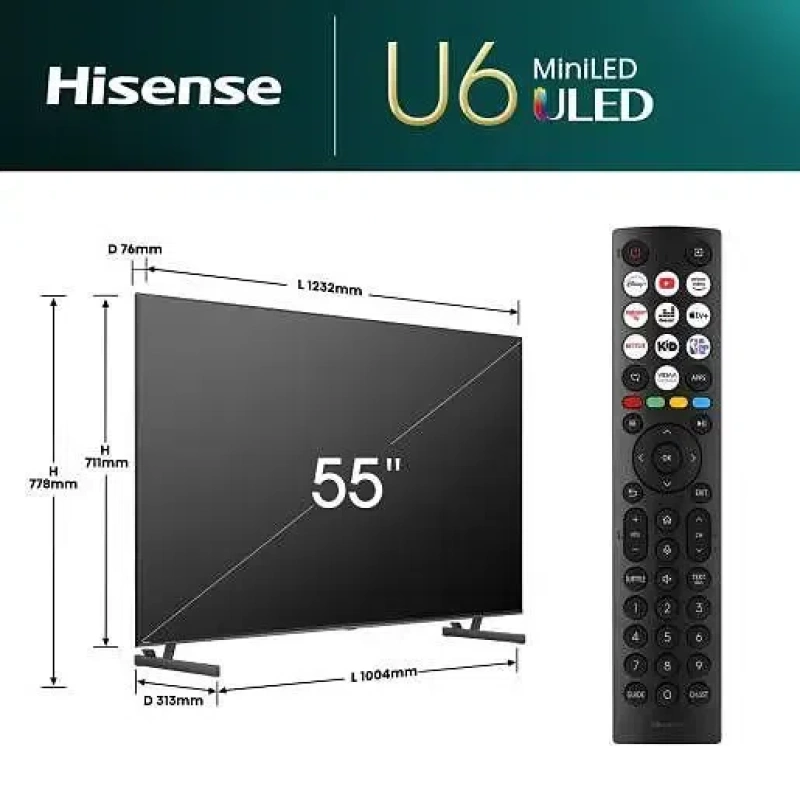 Hisense 55'' ULED MiniLED 55U6NQ 4K Smart TV