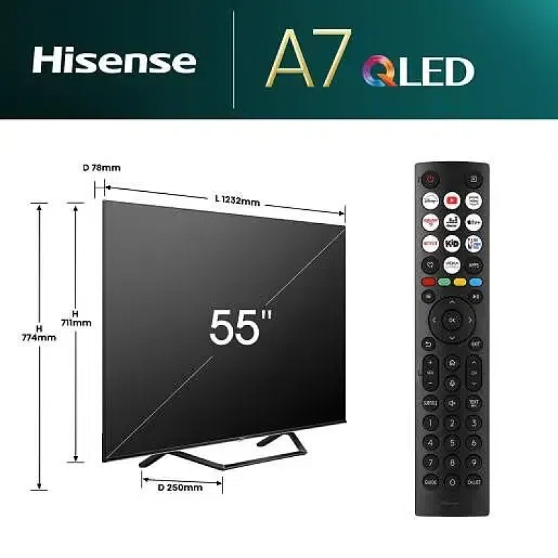 Hisense 55'' QLED 55A7NQ 4K Smart TV