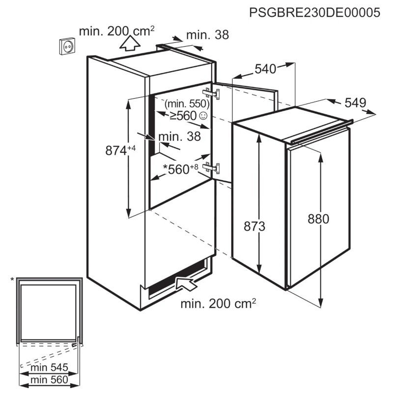 Electrolux ugradbeni hladnjak LFB2AE88S