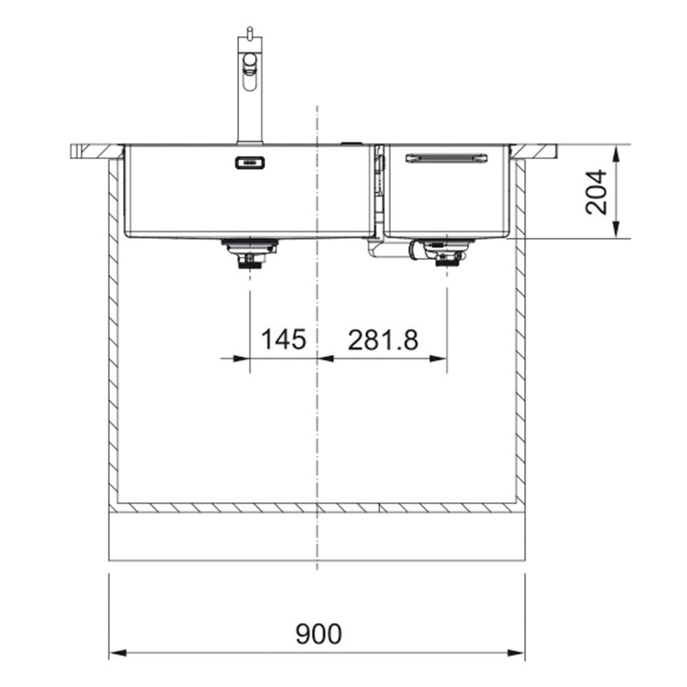 Sudoper Franke BOX Center BWX220-54-27 lijevi ocjeđivač