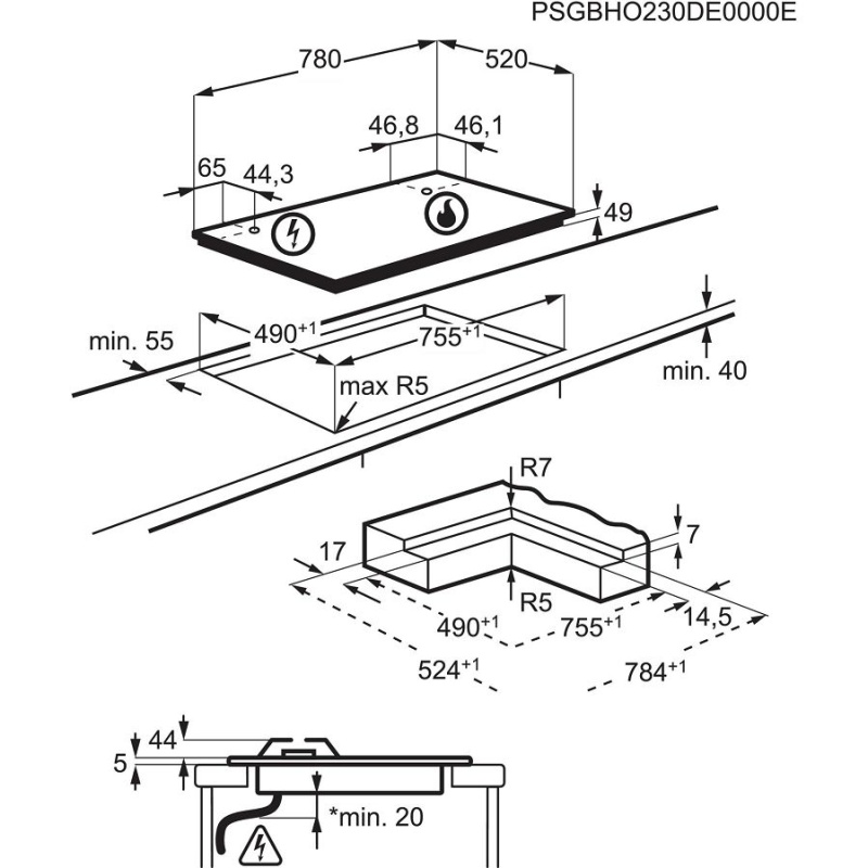 Electrolux ugradbena plinska ploča KGV8473IK