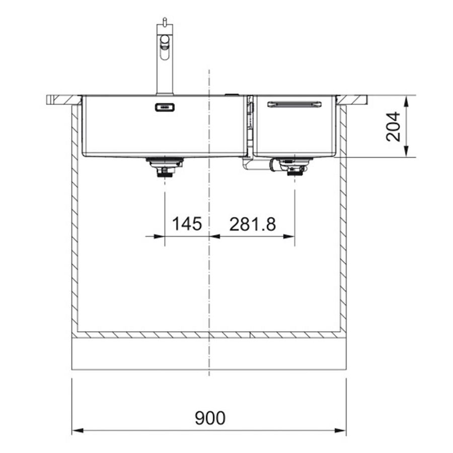 Sudoper Franke BOX Center BWX220-54-27 desno ocjeđivač