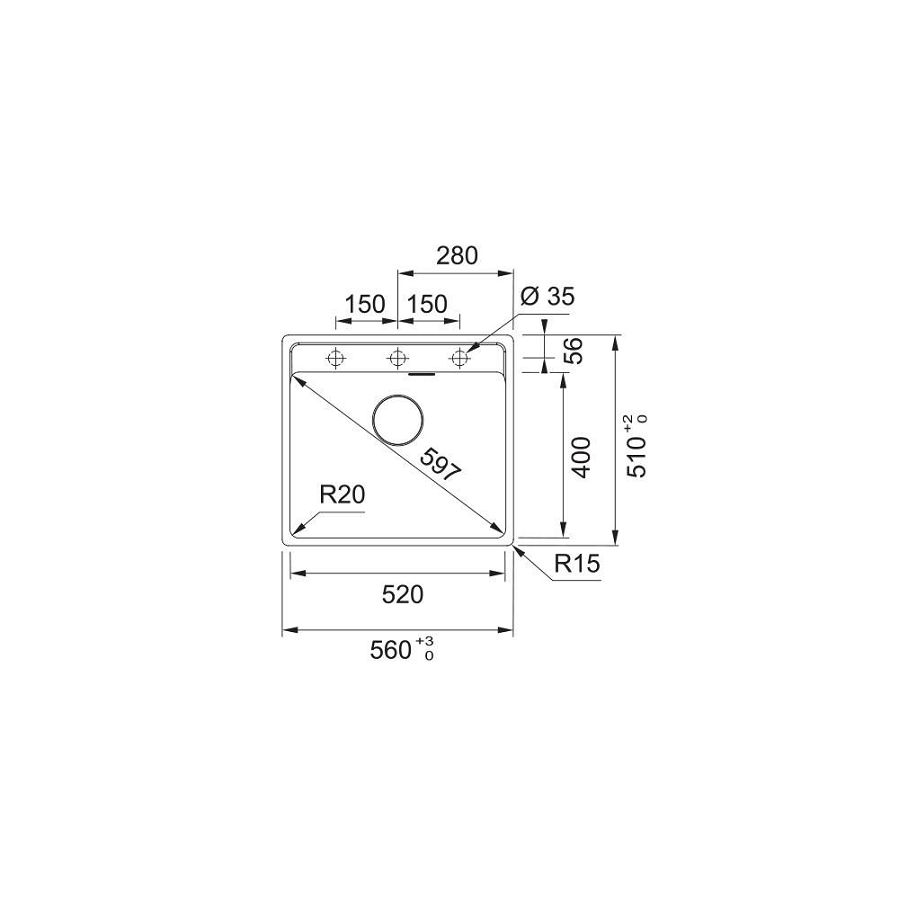 Sudoper Franke Maris 2.0 MRG 610-52 TL Black Collection